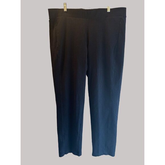 T By Talbots Women's Straight Leg Pants Cotton / Spandex Blend Black Size 2X - Picture 2 of 9